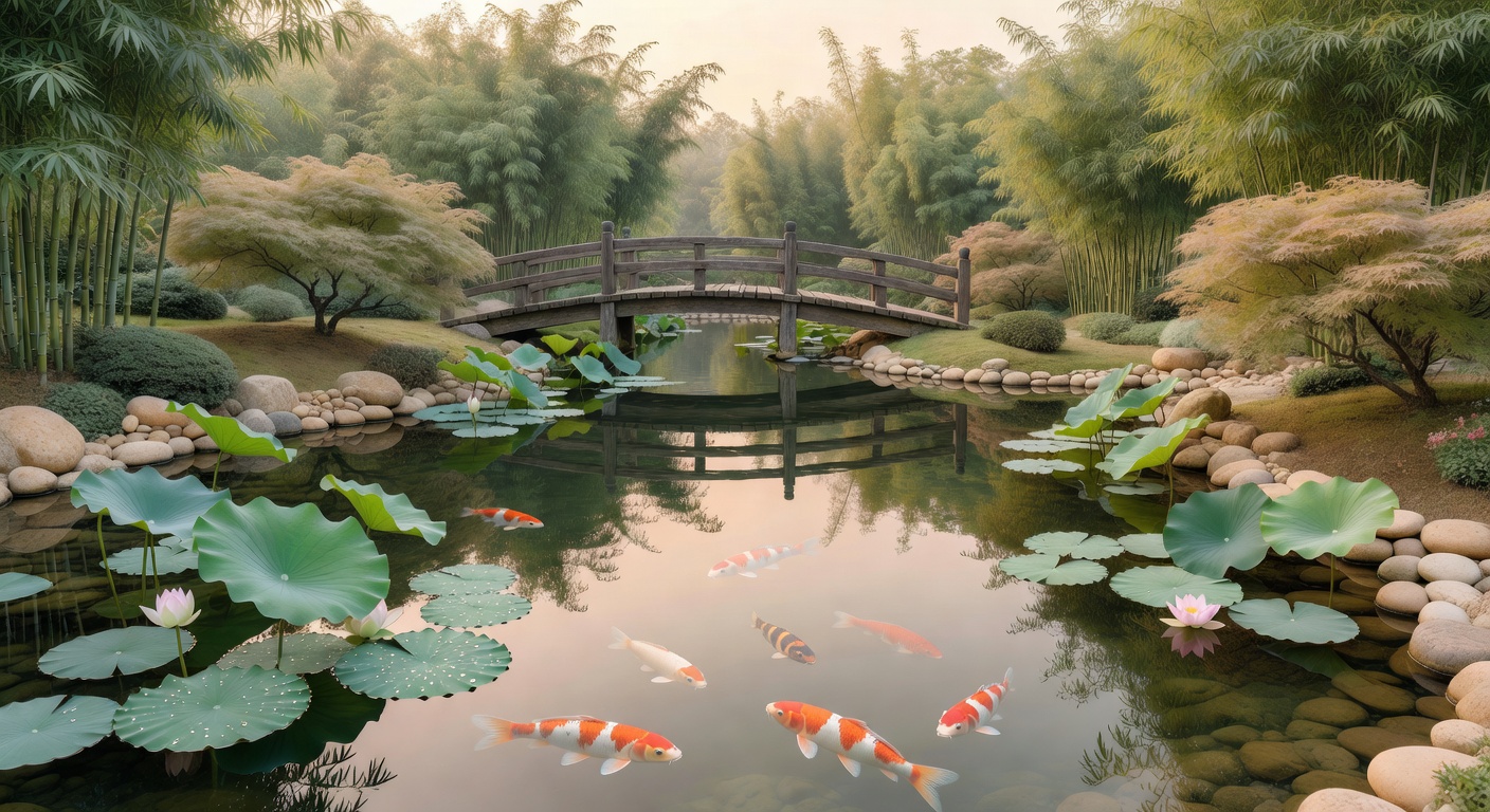 鯉の池の映り込み